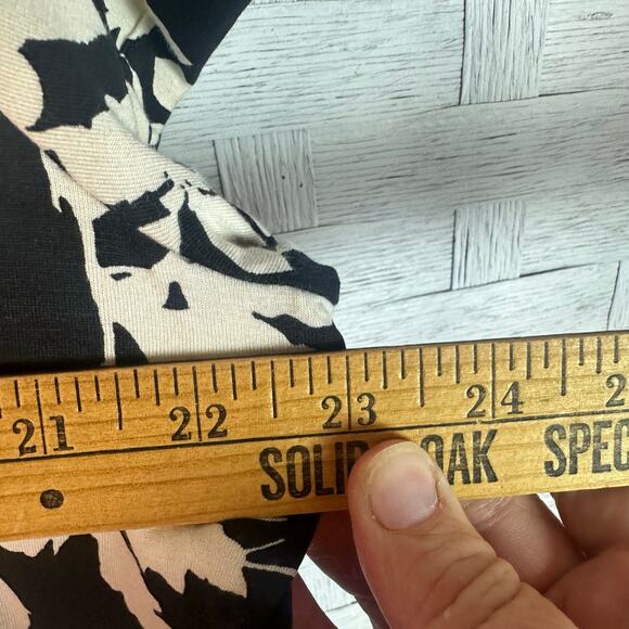 J Jill Womens dress Floral brown cream button skirt pockets soft TradMom Mod - Picture 7 of 11